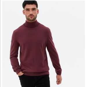 Burgundy turtleneck sweater